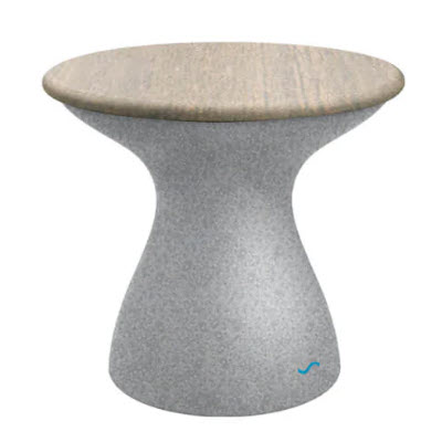 Ledge Lounger Autograph Standard Side Table - Wheat Lid, Granite Gray Base